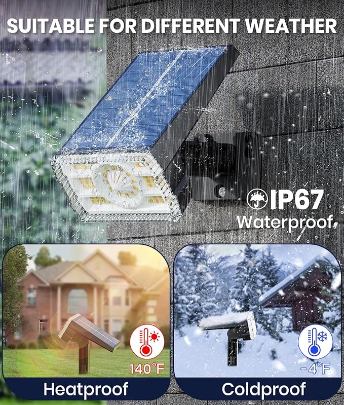 12 Pack Solar Spotlights Outdoor Waterproof IP67,Adjustable Wall&Ground Solar Lights Powered with 3 Colors, 3 Modes, Dusk to Dawn for Pathway/Garden/Yard/Patio/Driveway/Landscape Lighting Outside - Aura Lighting