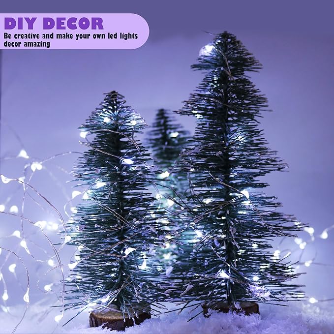 [12-Pack] 8 Modes Fairy String Lights with Timer, 20 LEDs Lights on 6.5ft Silver Wire,Fairy Lights Battery Powered 2xCR2032, 3 to 4 Days in the Timing, Party,Wedding,Christmas Table Decor,Cool White