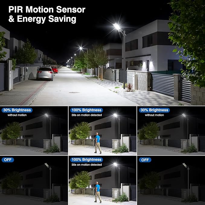 Solar Street Lights Outdoor Waterproof ,50000LM 320°Wide Angle Flood light, LED Solar Parking Light with Motion Sensor and Remote Control for Outdoor, Streets, Courtyards,Parking Garages,-4Pack