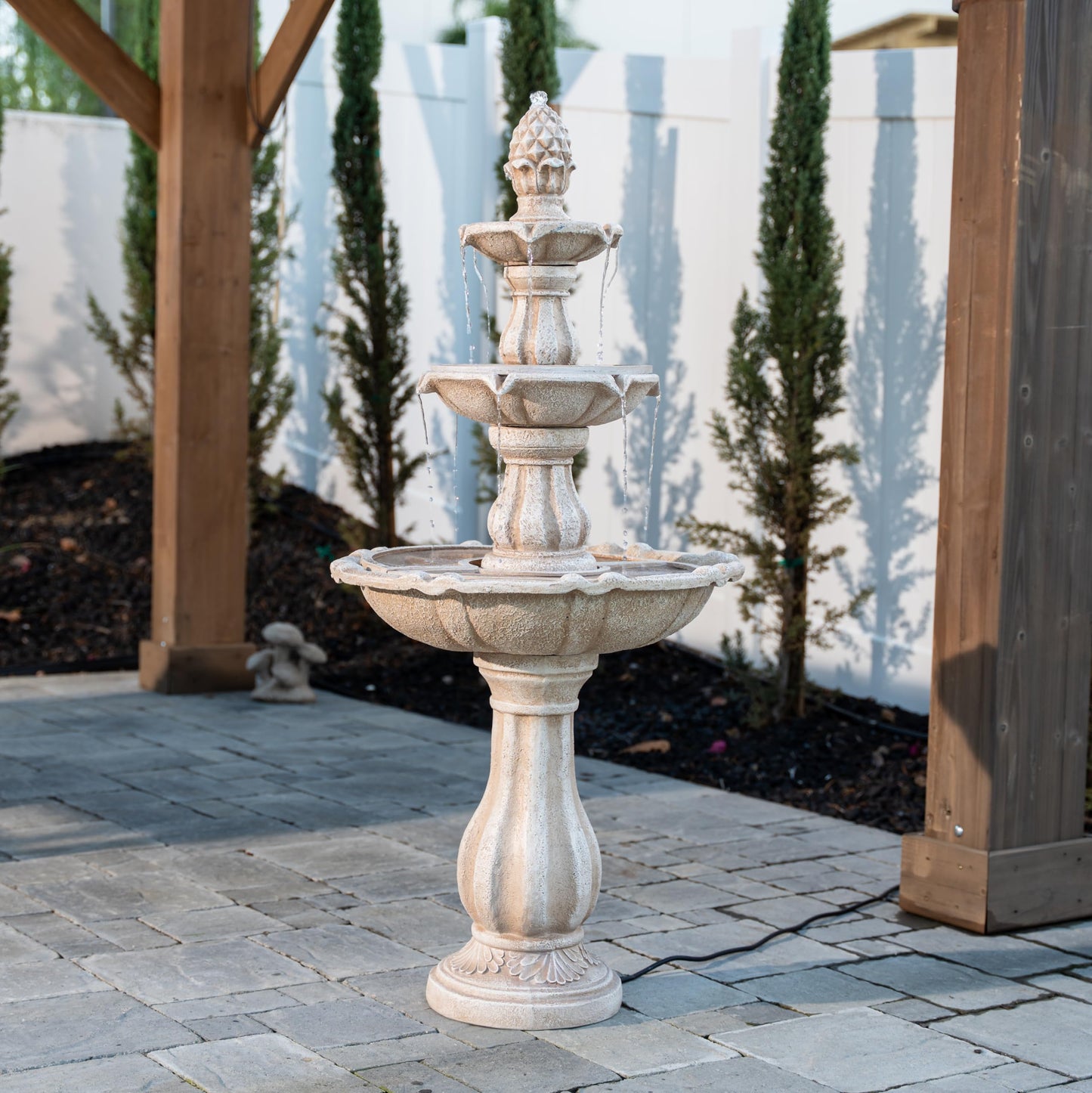 51" 3 Tier Outdoor Water Fountain with Pump