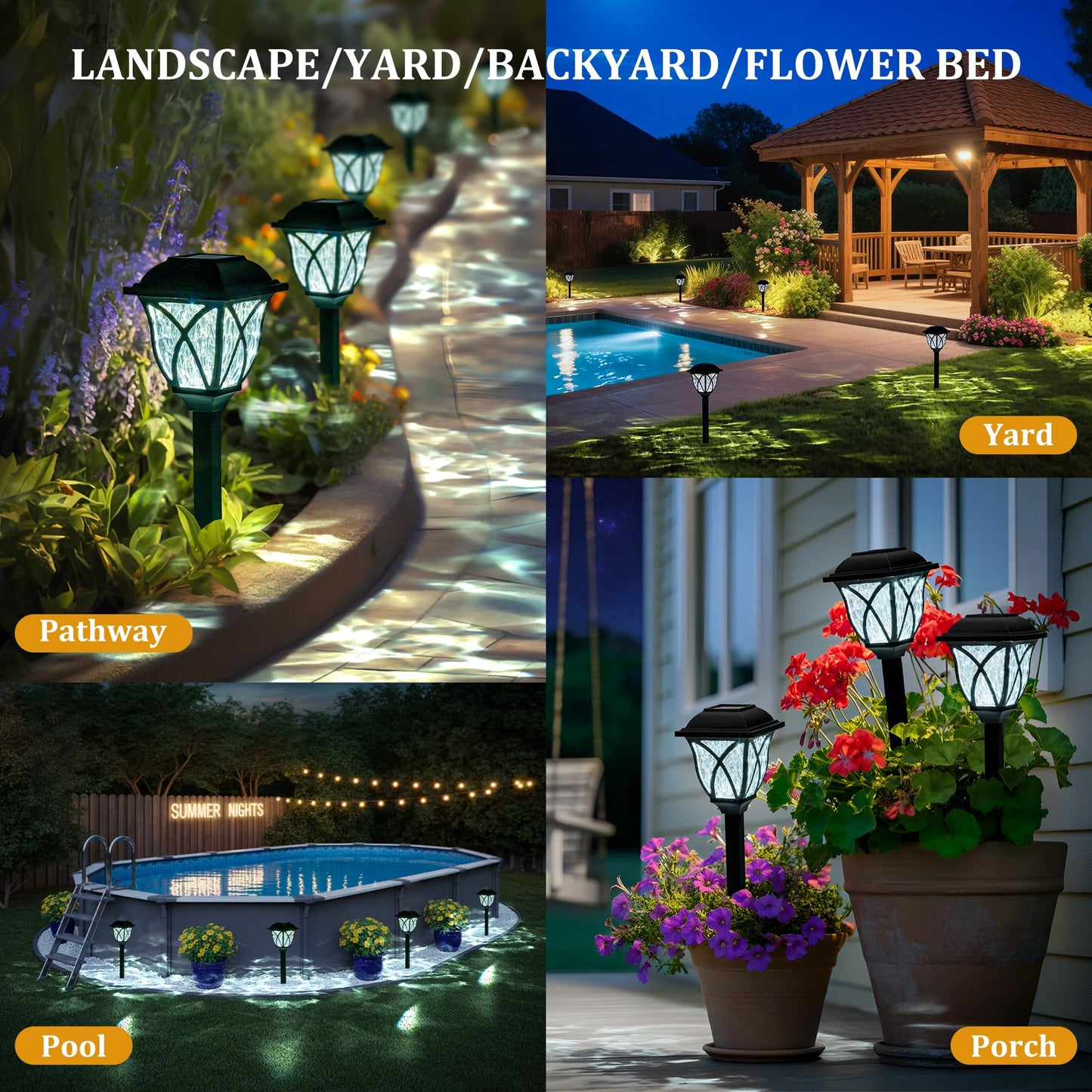 8 Pack Solar Lights Outdoor Waterproof (8 Count)