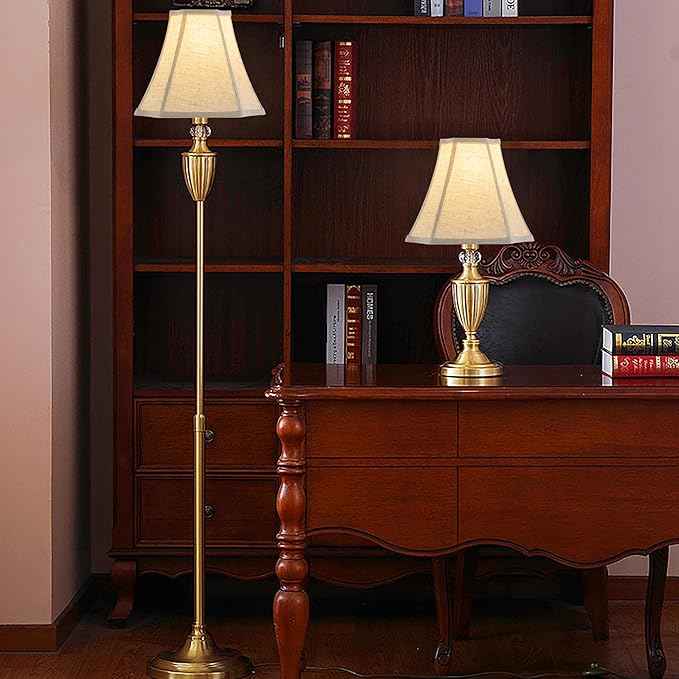 GO&S0 13.2 lnch Beige Oatmeal Lamp Shade,Square Cut Comer Lampshade for Floor and Table Lamps-6.5x13.2x10.6".Natural Linen, Traditional Shade.Handcrafted, Easy Assembly Required (Set of 1)