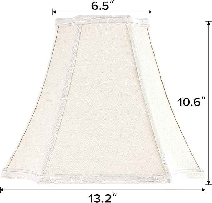 GO&SO Bell Lamp Shade Set of 1 Medium Square Cut Corner,6.5" x 13.2" x 10.6" (Spider) Dark Beige Fabric Lamp Shades for Table and Floor Lamps,Octagonal Lampshades Replac Bedroom,Easy Assembly