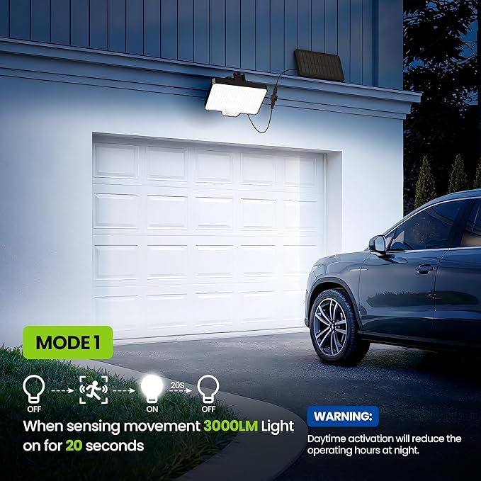 Solar Flood Lights Outdoor, 294 LED Motion Sensor Outdoor Lights, IP67 Waterproof Solar Flood Light for Outside, 3000LM Angle Adjustable Security Spot Lights for Porch Patio Yard Garage, 4 Pack 7500K