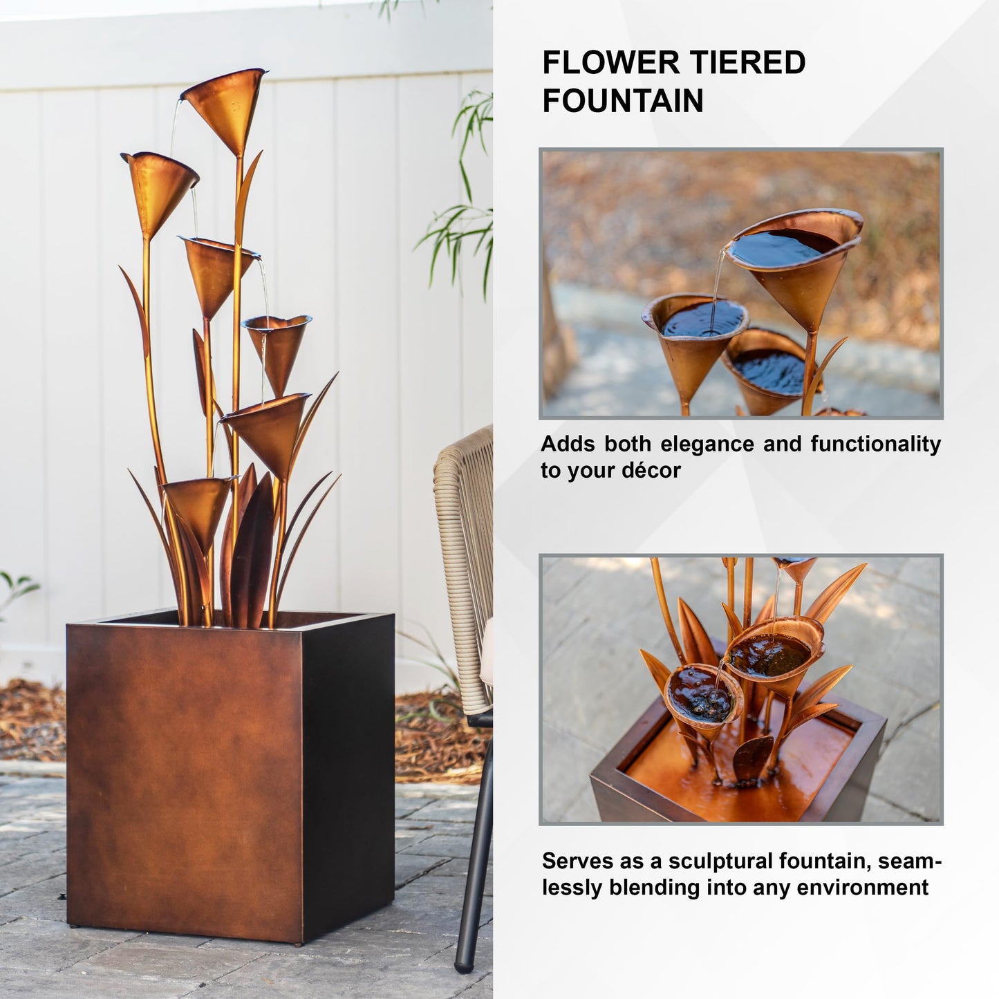 46 Inch Sculptural Metal Multi