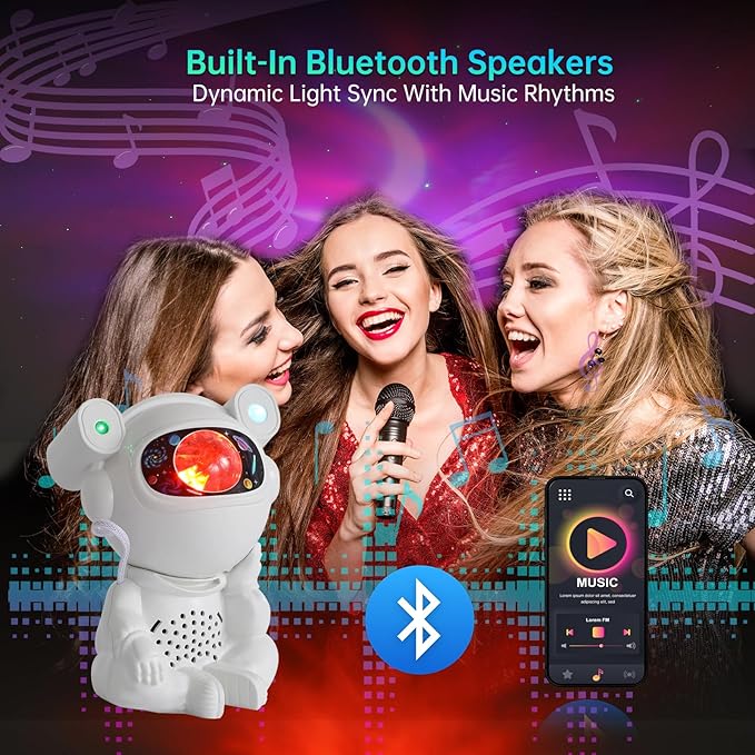 Astronaut Galaxy Projector, Star Night Light with Timer and Remote, Space Projector with Moon Lamp for Bedroom, LED Nebula Lamp for Kids Adults Room Decor(White), Birthdays Gifts