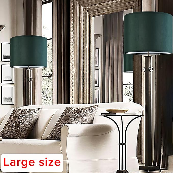 GOSO Dark Green Lamp Shade1 Set of 1 Large,16×16×10 inches Spider Replacement Lampshade for Large Floor Lamps and Table Lamp Tropical Cover Decoration for Living Room/Bedroom,Simple Assembly