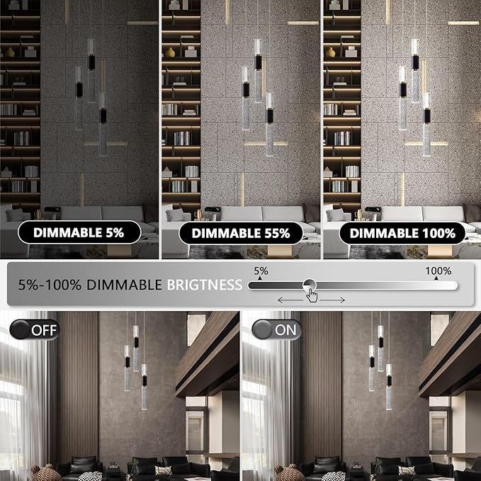 Black and Gold Pendant Light for Kitchen Island,Dimmable Modern Led Pendant Lighting 3 Pack,Luxury Kitchen Island Lighting with Remote 3000K-6500K Color Changing