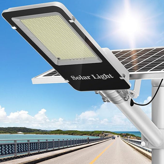 Sunwish 8000W Solar Street Lights Outdoor - LED 6500K Solar Lights Outdoor Dusk to Dawn, High Brightness Solar Parking Lot Lights Commercial, IP66 Waterproof Street Lights Solar Powered for Yard