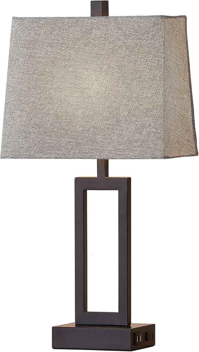 23.5" Touch Control Table Lamps Set of 2, Bedside Lamp with 2 USB Charging Ports & AC Outlet, 3-Way Dimmable Modern Nightstand Lamp for Living Room Bedroom End Table Office(2700K 2 LED Bulbs Included)