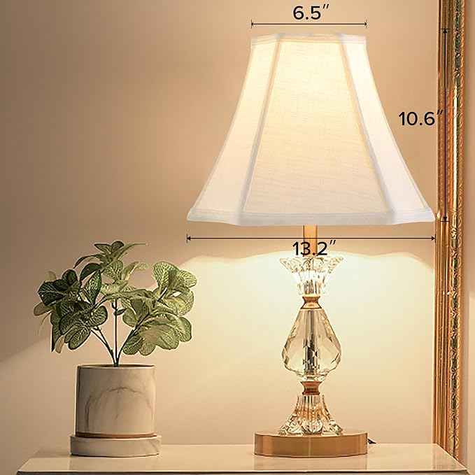 GOSO 13.2 Inch Off White Square Cut Corner Lamp Shade for Table Lamps,Floor Lamp, 6.5x13.2x10.6", Natural Linen, Replacement Lampshades Octangonal, Modern Lamps for Bedroom,Easy Assembly (1 Pc)