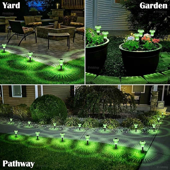 St Patricks Day Solar Lights Outdoor 8 Pack Green LED Waterproof Mushroom Outside Lights for Yard Garden Patio Pathway Walkway Landscape Saint Patricks Day Decorations