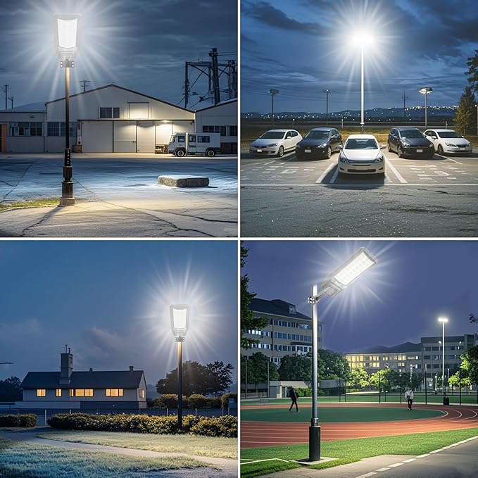 loyoele Solar Street Light Outdoor Waterproof Dusk to Dawn, 9800W Solar Parking Lot Lights Commercial Large Outdoor Flood Light Heavy Duty Solar Power with Motion Sensor for Yard Garden