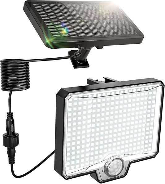 Solar Flood Lights Outdoor, 294 LED Motion Sensor Outdoor Lights, IP67 Waterproof Solar Flood Light for Outside, 3000LM Angle Adjustable Security Spot Lights for Porch Patio Yard Garage, 1 Pack 7500K