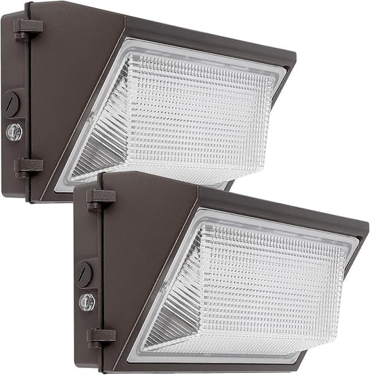 100W LED Wall Pack,13000Lm 5000K Wall Pack Lights Dusk to Dawn,Repalces 600W HPS/HID Light,Commercial and Industrial Outdoor Lighting,LED Wall Light for Parking Lot,Warehouse,2 Pack