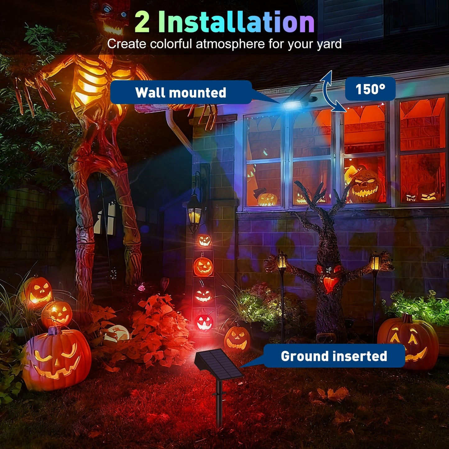 Solar Color Changing RGB Spot Lights Outdoor (2 Count)