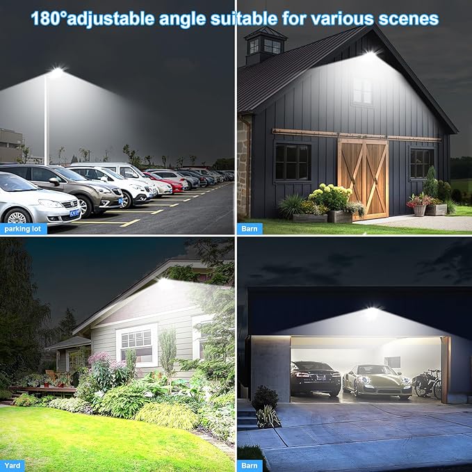 350W LED Parking Lot Light Outdoor:Arm Mount 52500LM Super Bright Dusk to Dawn LED Shoebox Lighting Commercial 5000K 100-277V IP65 Waterproof Wall Floodlights for Park,Stadium,Barn,Yard