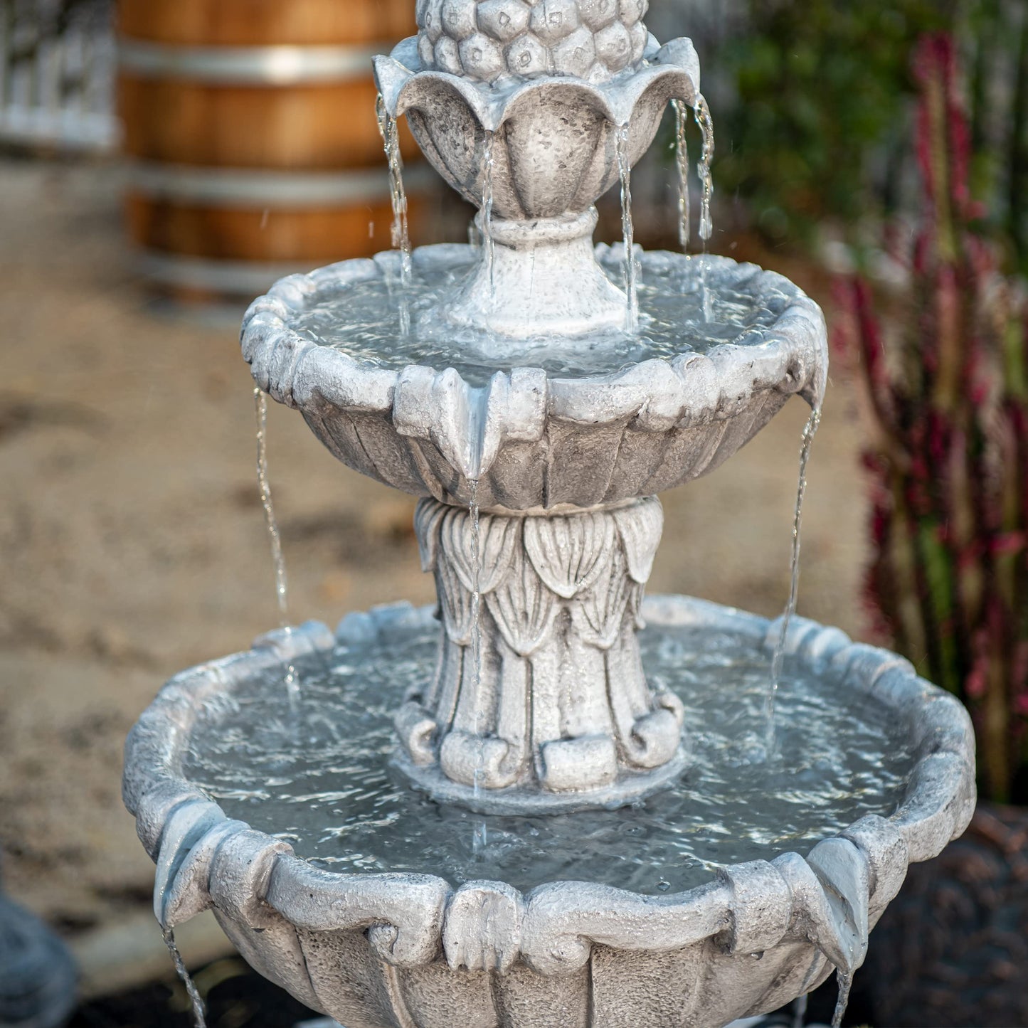 Large Outdoor Electric Bird Bath Fountain 58.3"