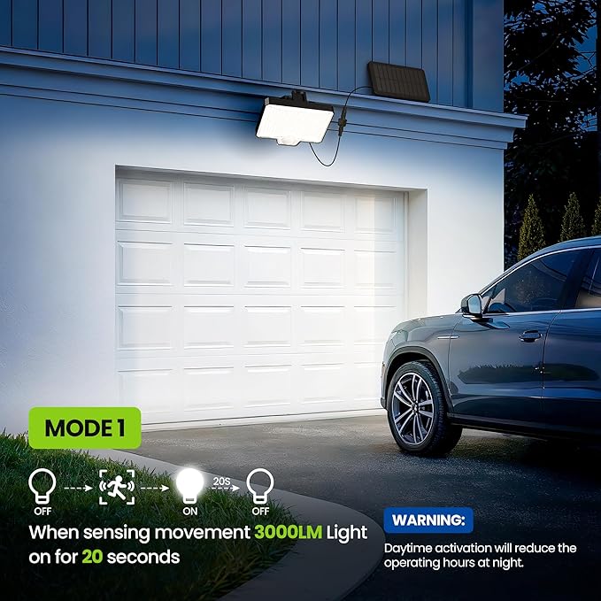 Solar Flood Lights Outdoor, 294 LED Motion Sensor Outdoor Lights, IP67 Waterproof Solar Flood Light for Outside, 3000LM Angle Adjustable Security Spot Lights for Porch Patio Yard Garage, 2 Pack 4000K