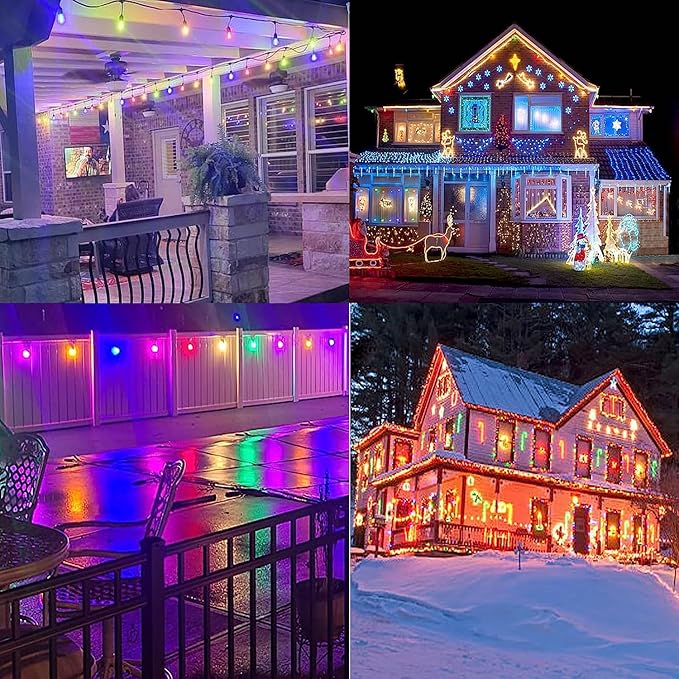 Sxminer 15 Pack S14 LED Bulbs Blue Christmas Replacement Bulb S14 String Light Bulbs Edison Bulb E26 Base Plastic Shatterproof Waterproof LED Decorative Bulbs for Indoor Outdoor Home Patio Decor(Blue)