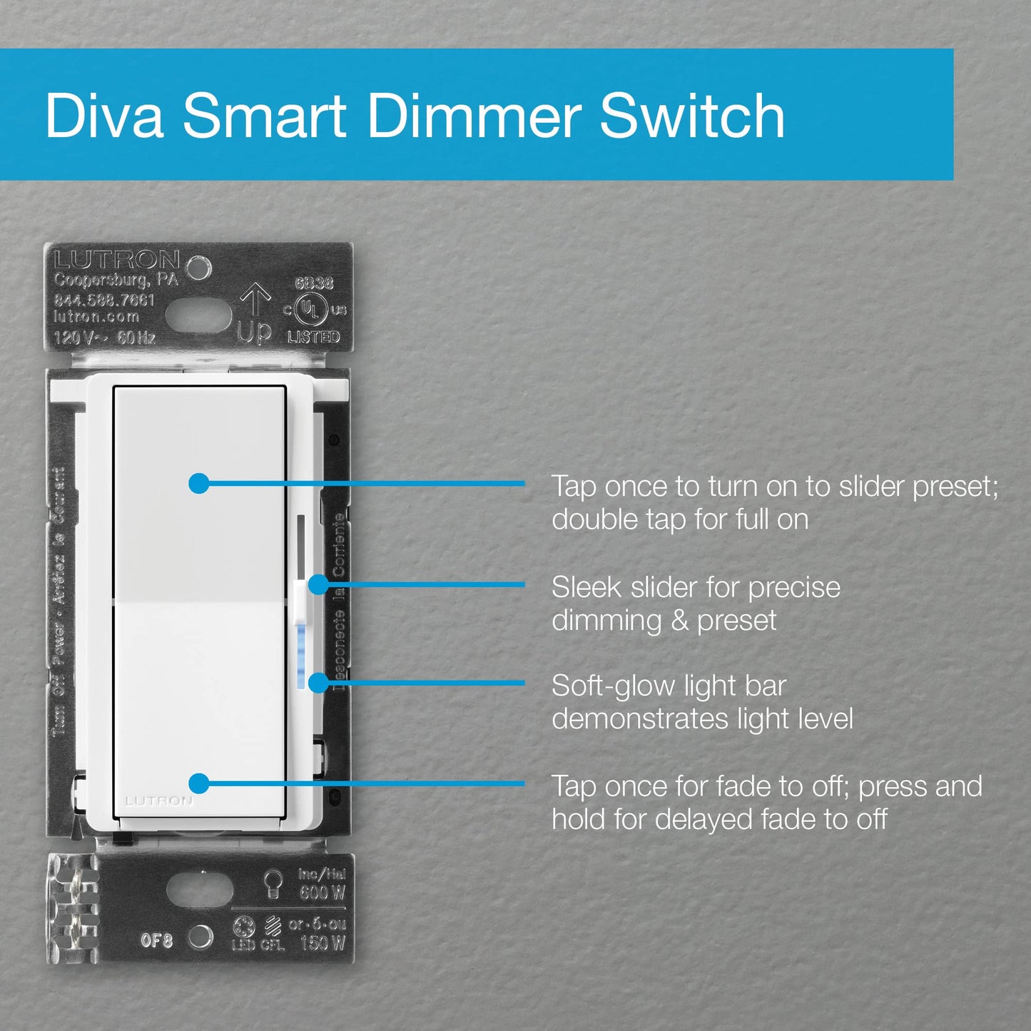 Caseta Diva Smart Dimmer Switch