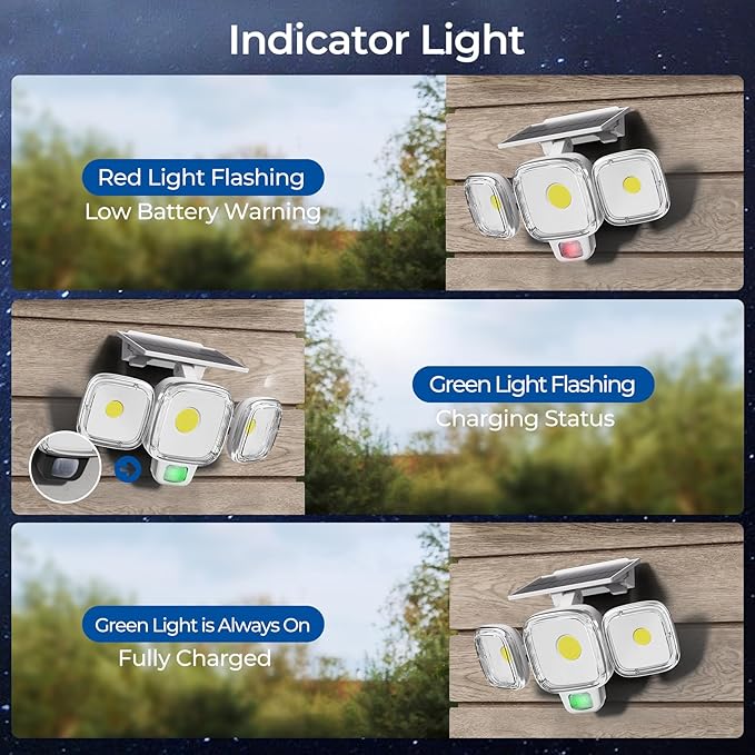 CINOTON Solar Motion Sensor Outdoor Lights, 3 Modes LED Security Flood Light with Remote Control, IP65 Waterproof Solar Powered Outside Wall Lighting for Garden Porch Garage Yard Driveway White 2 Pack