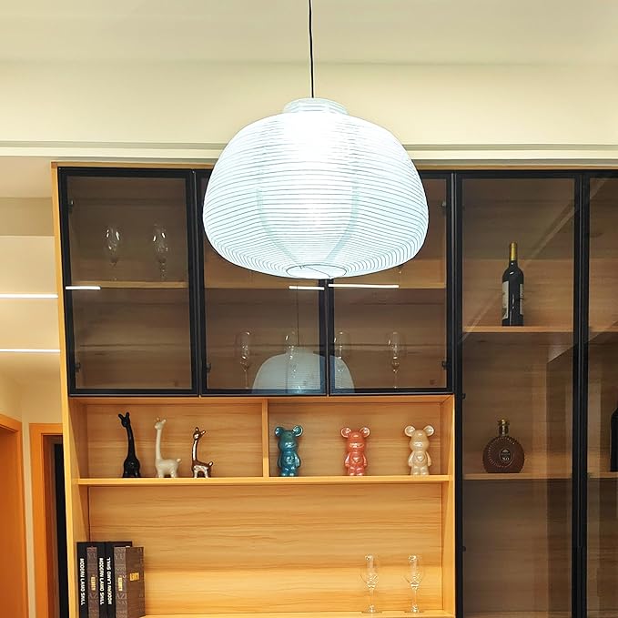 (17.72Inch) Medium Paper Lamp Shade, White Pomegranate Paper Pendant Lamp Shade, Handmade Foldable paper lantern for Indoor Ceiling Lighting Decor