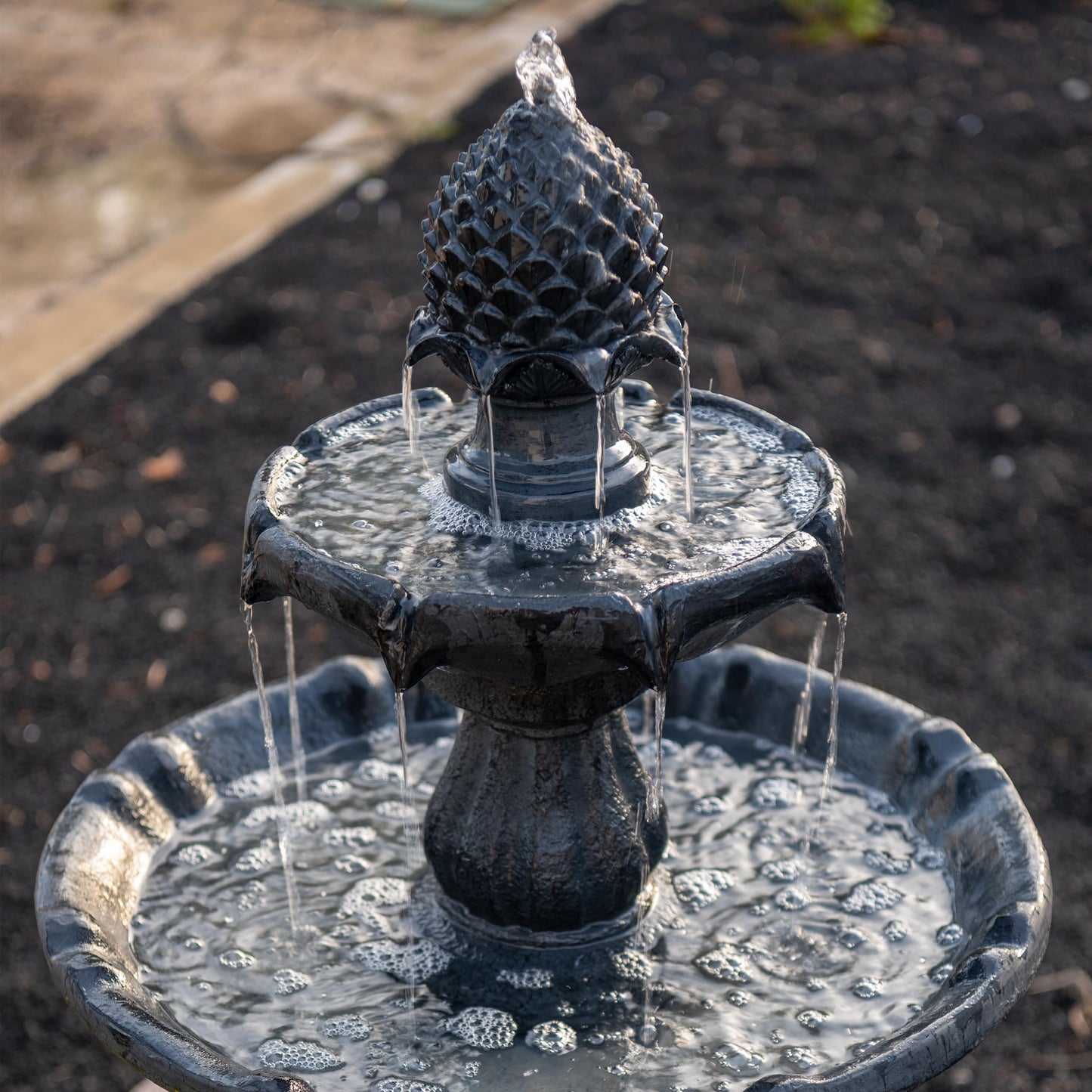 44" Solar Powered Outdoor Fountain