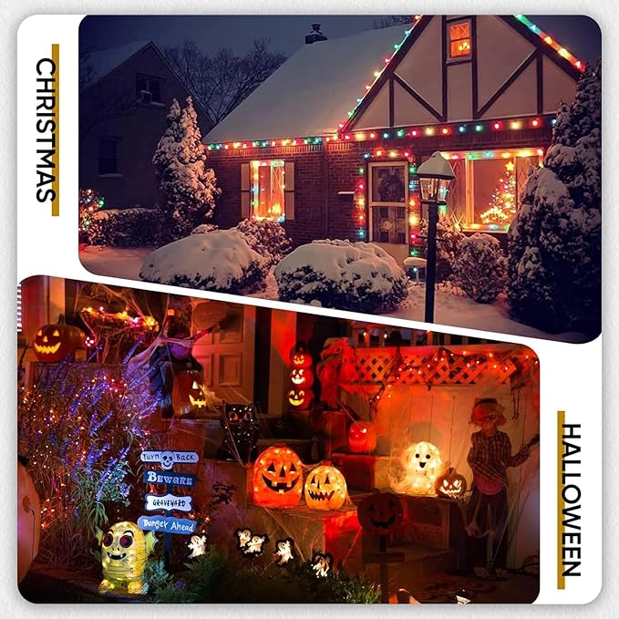 12-Pack Orange Purple String Light Bulbs, Patio String Light Replacement Bulbs for Outdoor Indoor, 1W E26 Base S14 LED Bulbs for Christmas Halloween,Holiday,Home Decor(6 Orange + 6 Purple)