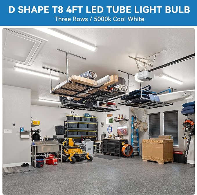 SHOPLED Led T8 Bulbs 4ft, 36W 4680LM 5000K Daylight White, Double End Powered, Plug and Play or Ballast Bypass, Type A+B T8 Led Bulbs 4 Foot F32T8 or F40T12 Fluorescent Light Bulbs Replacement 25 Pack
