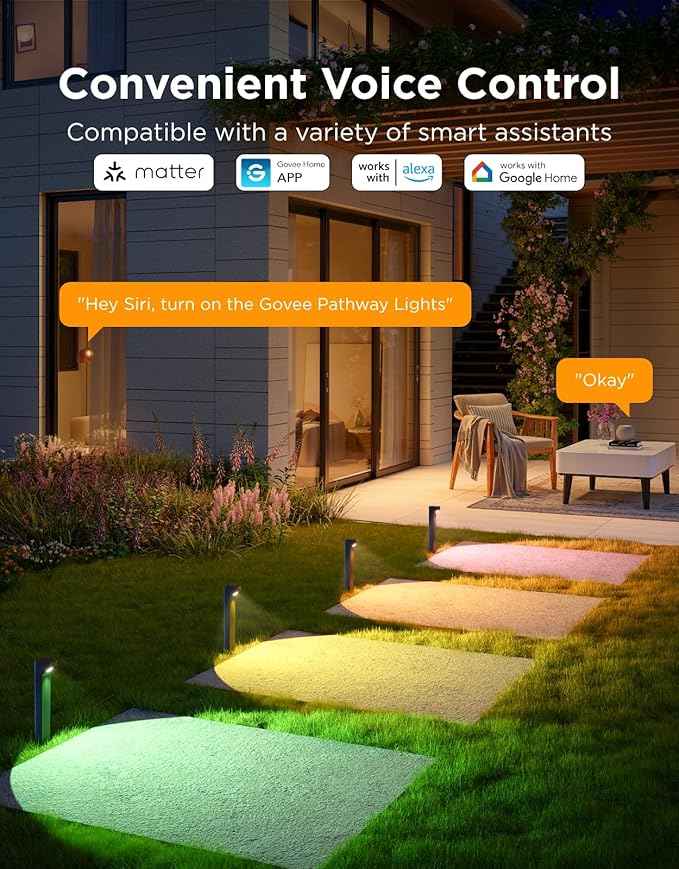 Govee Outdoor Pathway Lights 2 Lite 8 pack, IP67 Waterproof, 16 Million Colors, 60+ Scene Modes Patio Lights for Path,Landscape Lighting, Outdoor Decor, Compatible with Alexa, Google Assistant, Matter