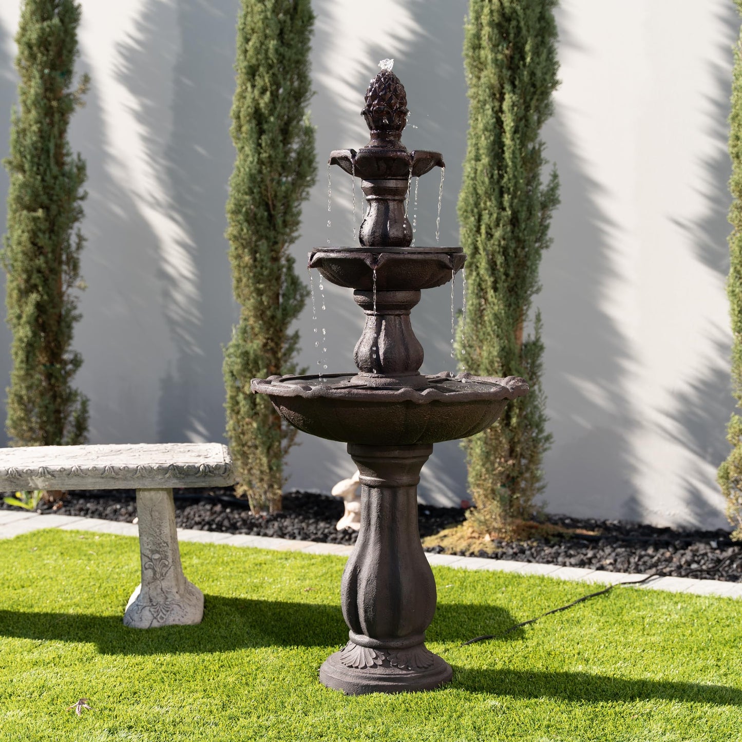 51" 3 Tier Outdoor Waterfall Fountain