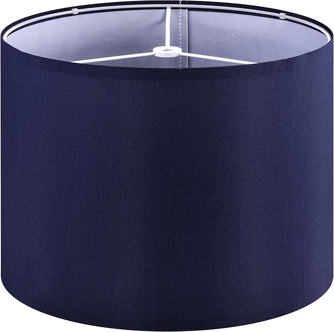 GO&SO Lamp Shade Set of 1 Large Blue, 16"×16×10 Inch Spider Fitter,Replacement Lampshade for Floor Lamps,Simple Assembly (Harp and Finials Not Included),Natural Shade for Side Table Lamps Bedroom