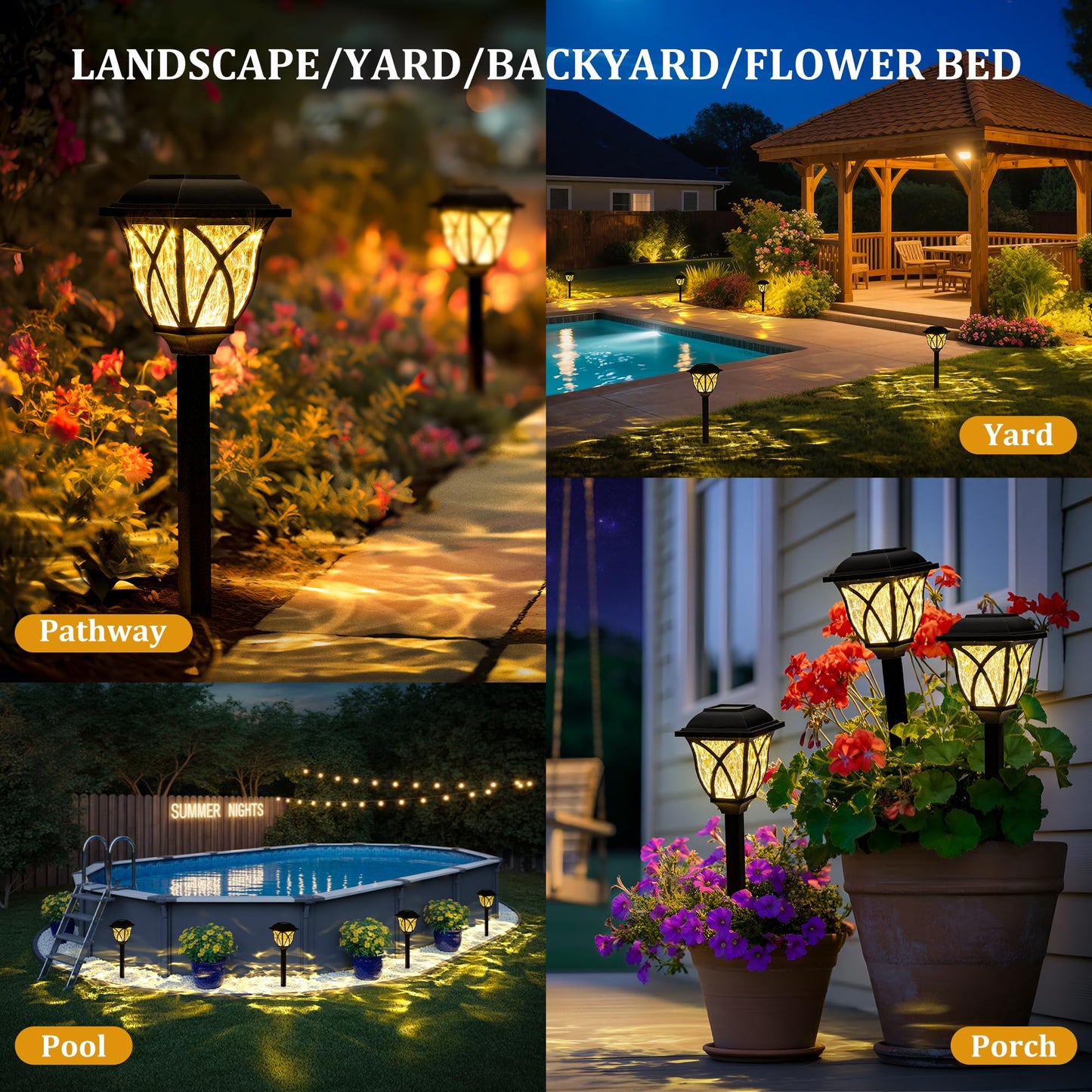 8 Pack Solar Lights Outdoor Waterproof (8 Count)