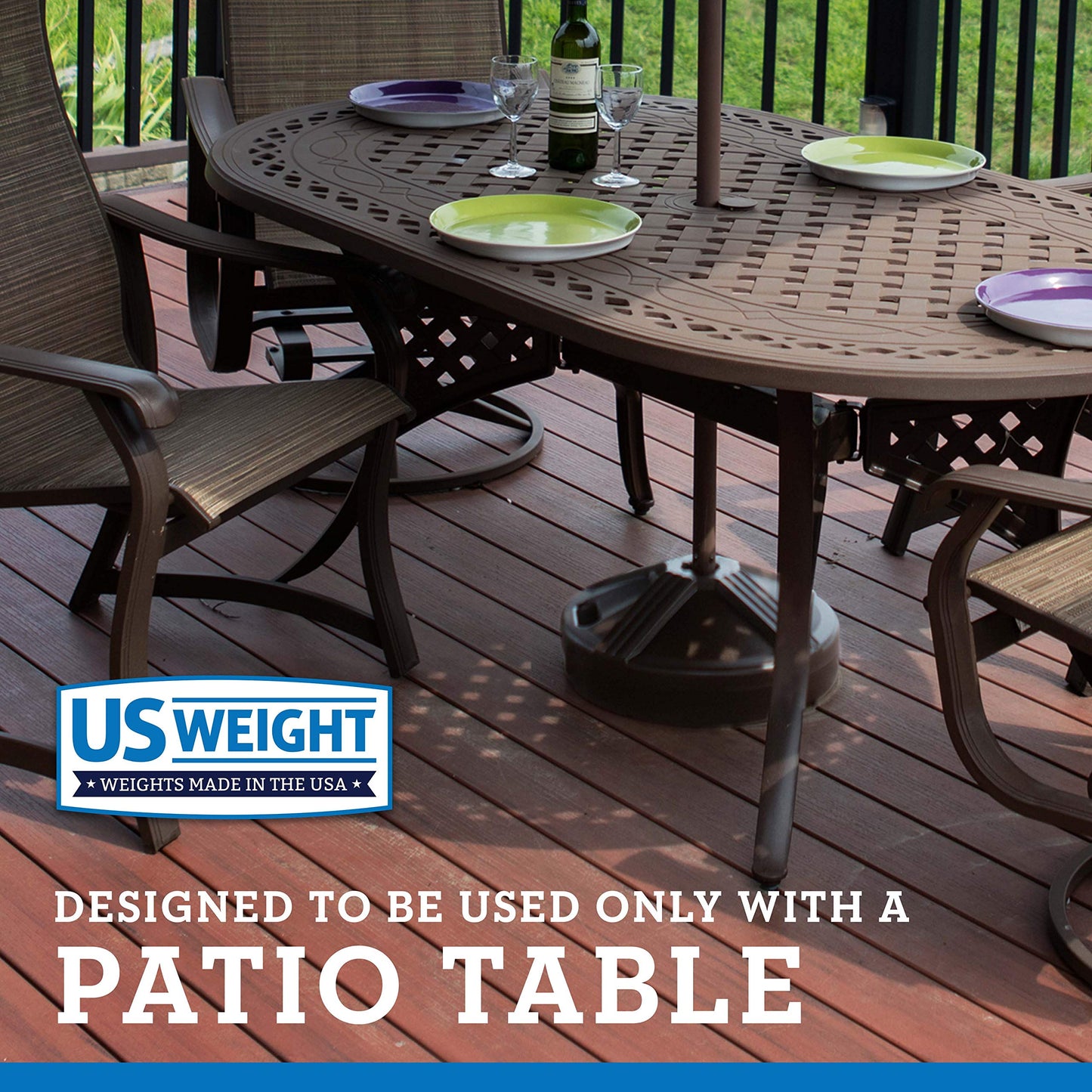 Durable Fillable Umbrella Base Designed to be Used with a Patio Table 3.5 pounds