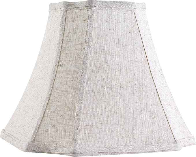 GO&S0 13.2 lnch Beige Oatmeal Lamp Shade,Square Cut Comer Lampshade for Floor and Table Lamps-6.5x13.2x10.6".Natural Linen, Traditional Shade.Handcrafted, Easy Assembly Required (Set of 1)