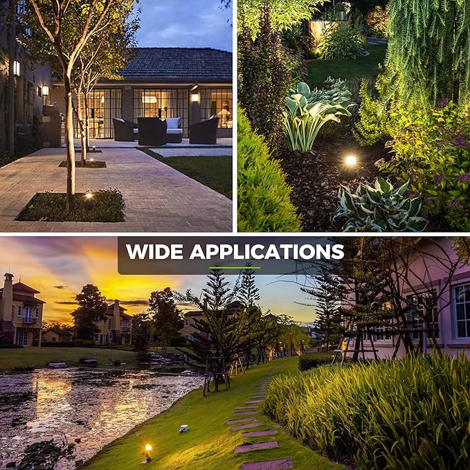 L LOHAS LED Landscape Spot Lights Outdoor, Dusk to Dawn Sensor 5W LED Spotlights for Yard, 120V 450LM Pathway Garden Outside Lights, 9.84-ft Cord, IP66 Waterproof 3000K Warm White, UL Listed 1 Pack - Aura Lighting