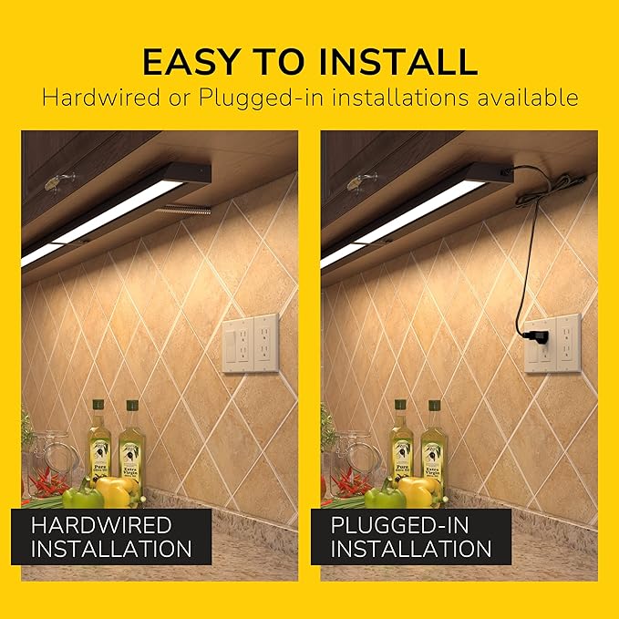 GETINLIGHT 32-inch Swivel LED Under Cabinet Lights, Glass Lens, Selectable White 2700K/4000K/5000K, Dimmable with Wall Dimmers, Bronze Finish, IN-0202-4-BZ