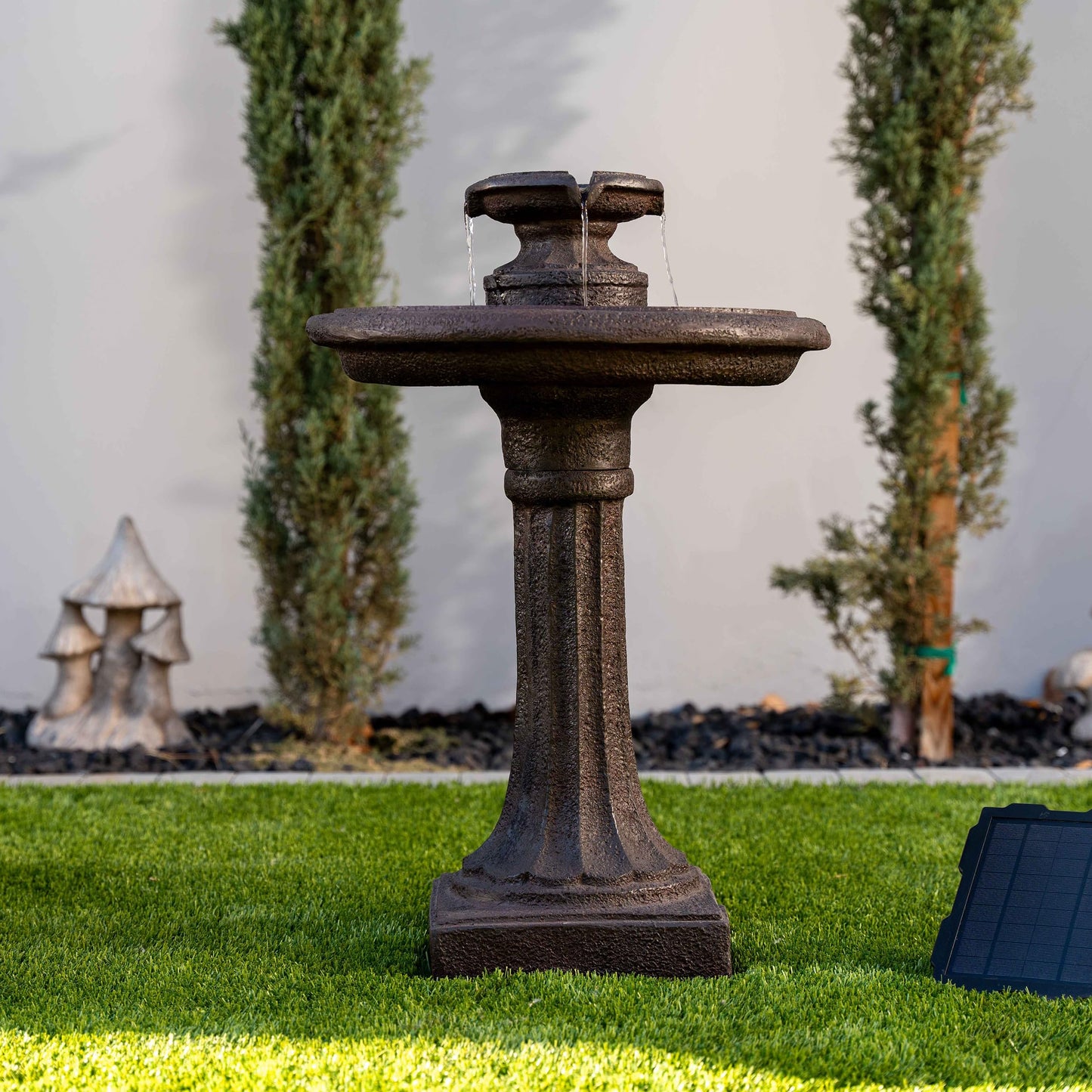 28" Solar Powered Outdoor Bird Bath Water Fountain