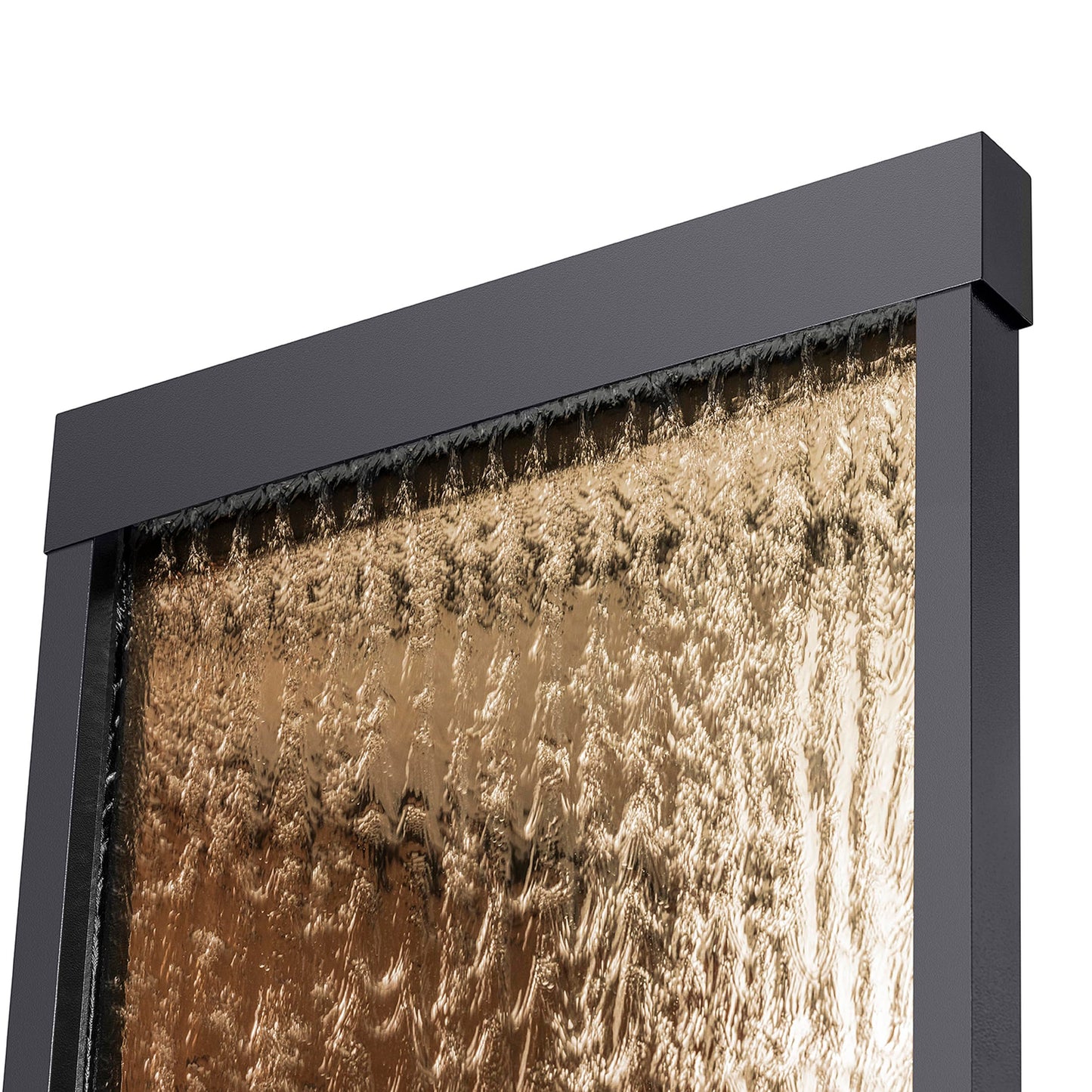 72" Bronze Mirror Waterfall Fountain with LED Lights