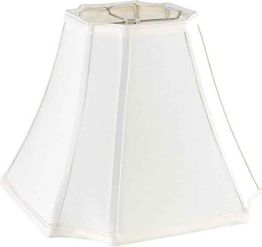 GO&SO Square Lamp Shades for Floor and Table Lamps, 6.5x13.2x10.6", Cream-Yellow, Natural Fabric Lampshade Bell Cut Corner Replacement for Nightstand Lamp, Easy Assembly Required (Single)