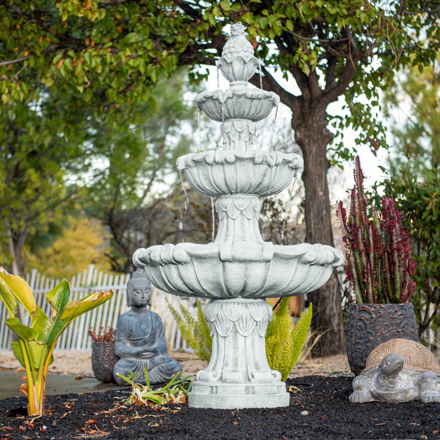 58.3" 3 Tier Outdoor Freestanding Water Fountain