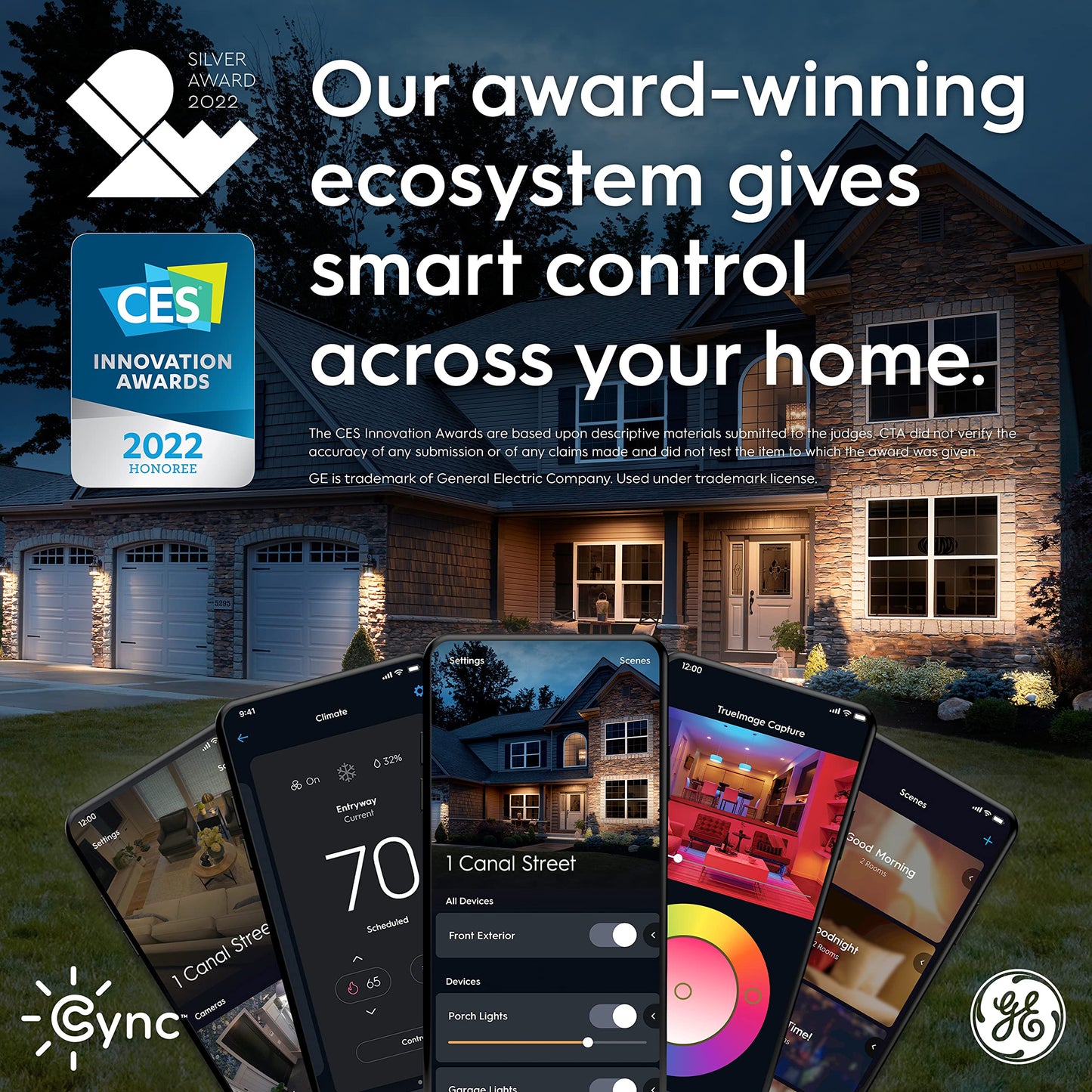 GE CYNC A19 Smart LED Light Bulbs (4 Count)