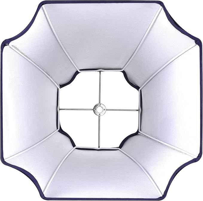 GO&SO Medium Blue Lampshades Square Cut Corner Lamp Shades for Floor and Table Lamps, 6.5x13.2x10.6", Blue, Natural Faux Silk Lampshade Bell Replacement, Handcrafted, Easy Assembly Required (Set of 2)
