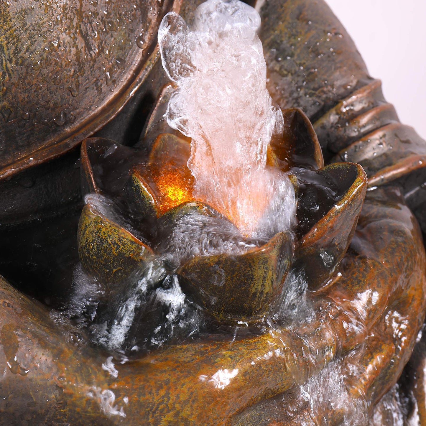 GEM122 Outdoor Floor Meditating Soothing Buddha Statue Waterfall Fountain for Garden