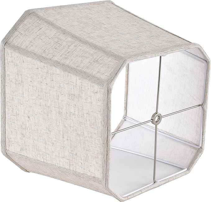 1 Pack Beige Linen Square Lamp Shade 10"Top × 13" Bottom × 10.5" High(Spider) Square Cut Corners, Handcrafted, Easy Assembly Medium Modern lampshade for Table & Floor Lamps By GO&SO