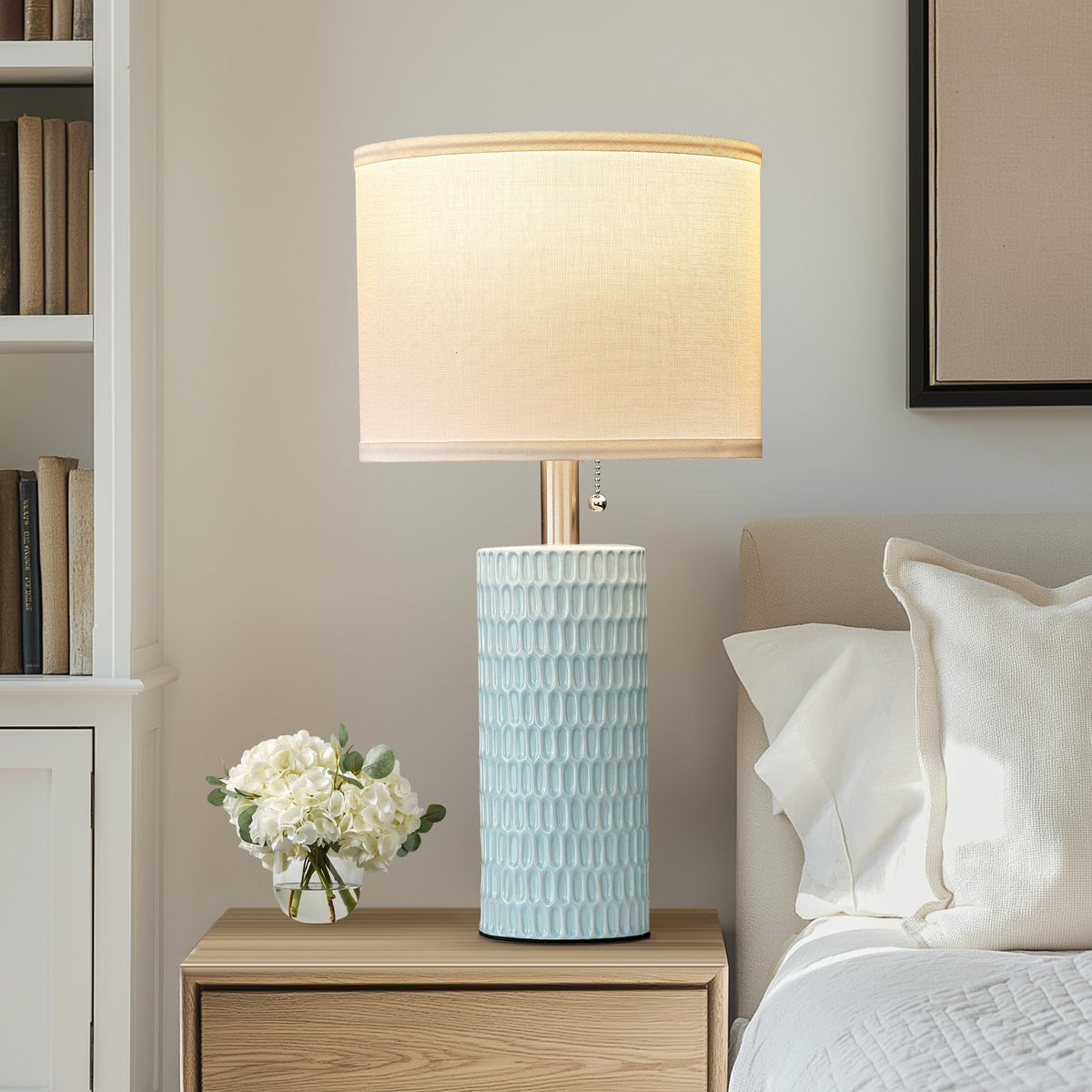 20” Modern Table Lamps Set of 2 (Sky Blue)