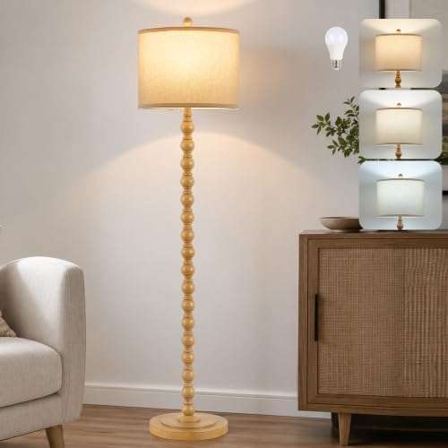 Rustic Floor Lamp for Living Room (Light Brown)