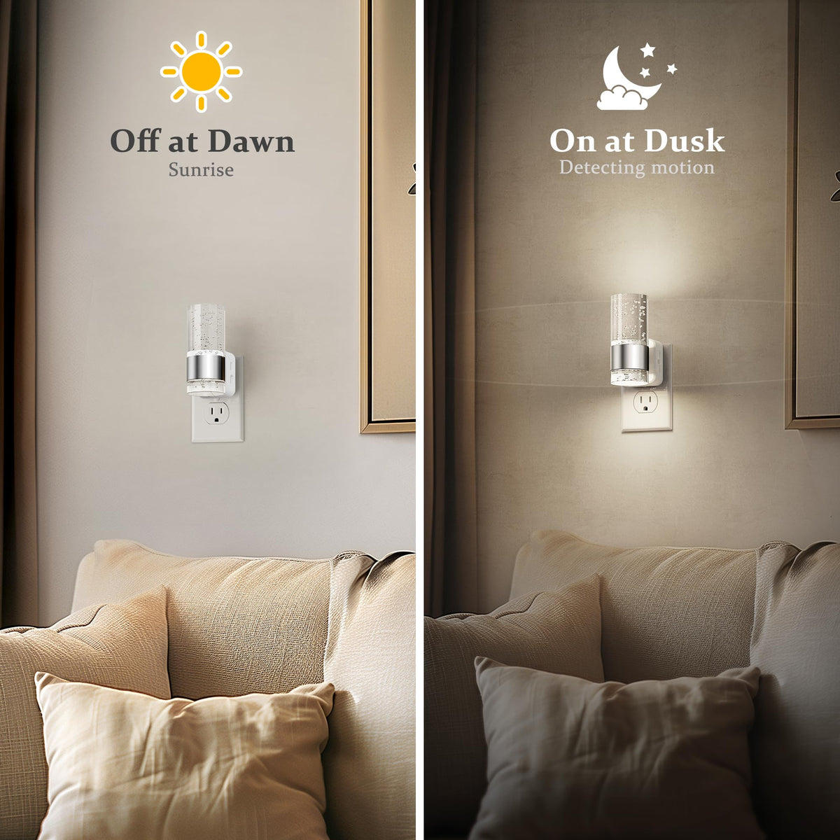 Night Light Night Lights Plug into Wall (Silver)