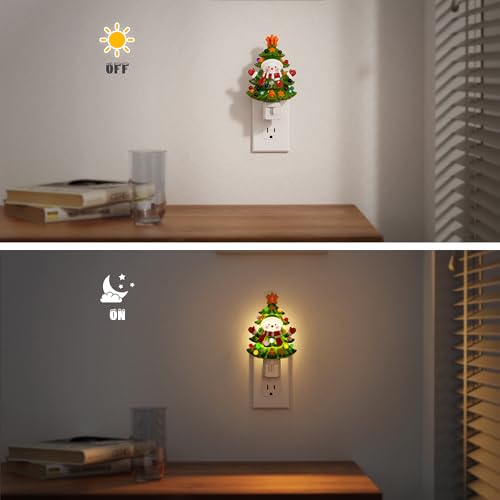 Christmas Tree & Snowman Night Light (Christmas tree and snowman-3000K / 1 Pack)